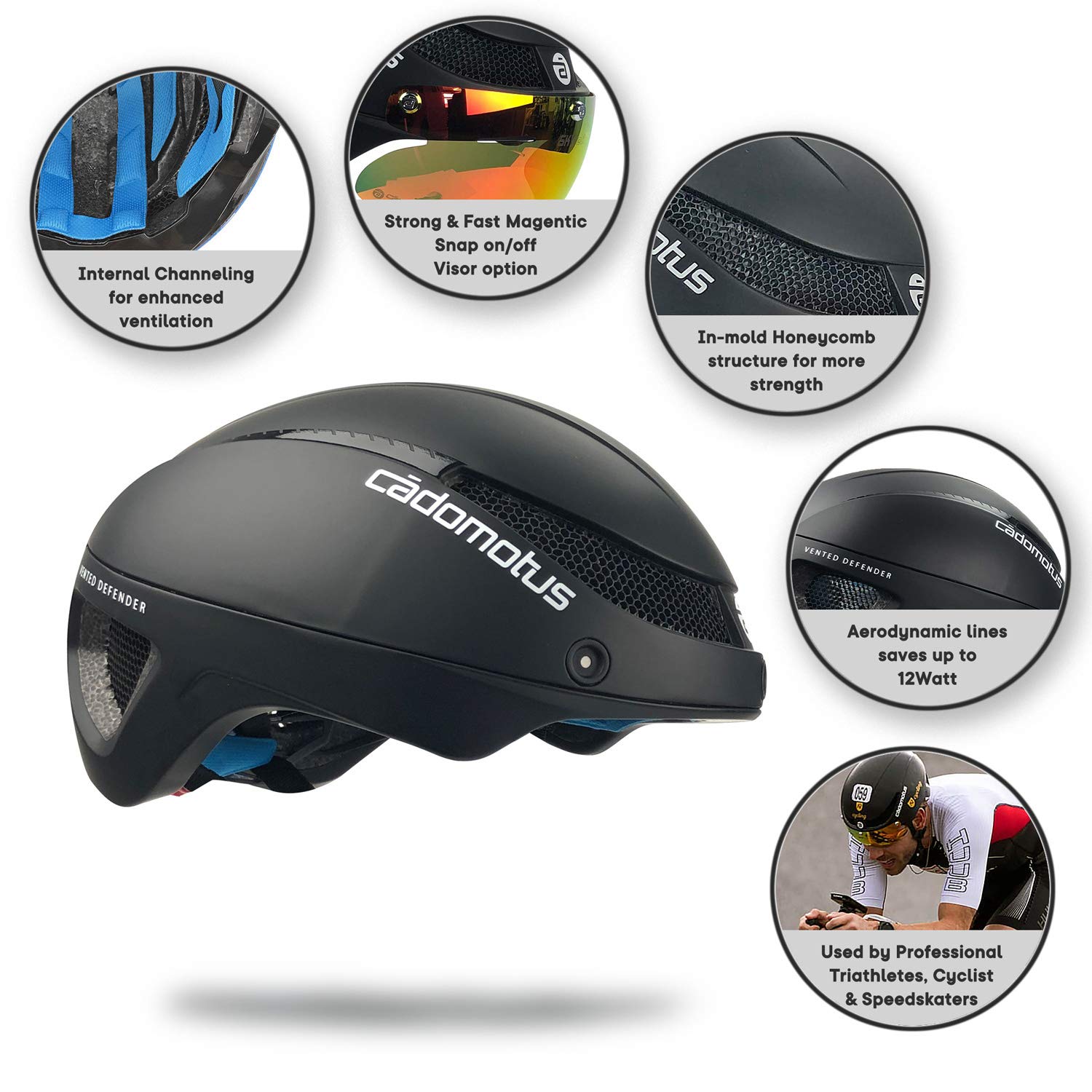 aerogo bike helmet CADOMOTUS Omega Aero - Matte Black - Aerodynamic Helmet for Cycling, Triathlon and Ice Skating Trek Mountain Bike Vintage not just at the Color:Green Black durable cat toy