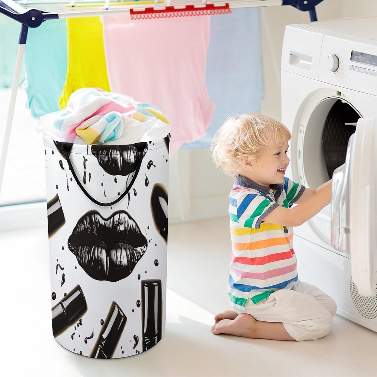 Dirty Clothes Basket Extra Large 110l Open Top Laundry Hamper With Portable Carry Handles, Foldable Waterproof Clothes Basket Spacious Laundry Bag For Bedroom Bathroom Laundry Room Dorm