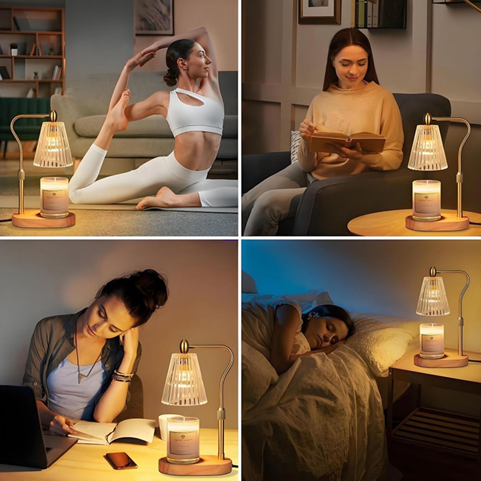 Lampe chauffante à bougie avec minuterie, sans flamme et parfumée