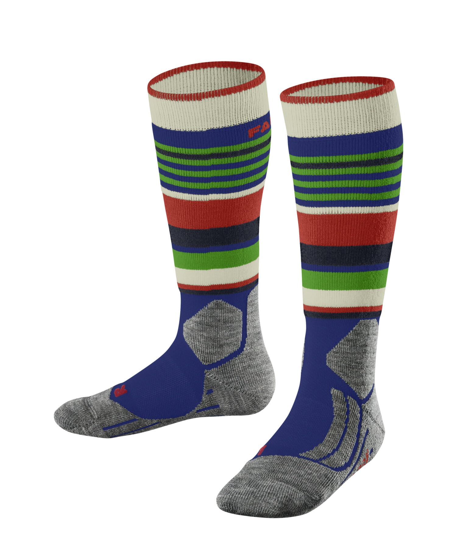 FALKE Unisex kinder Skisocken SK2 Intermediate Trend K Kh Wolle Funktionsmaterial warm dick 1 Paar, Blau Yve 6714, 31-34