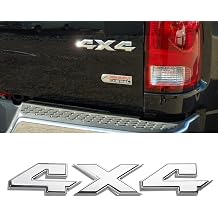 4x4 Emblem Sticker 8.8" Silver Badge Chrome Decal Sticker Replacement Truck Decal Car Accessories for Dodge Ram 1500 2500 3500 Jeep Grand Cherokee Compass Wrangler, Silver