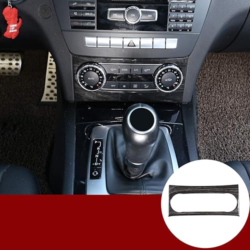 Miniatura 10 de YIWANG Marco de perilla de control central de ABS cromado para Mercedes Benz Clase C W204 2011-2014 Accesorios de coche (grano de madera de pino)