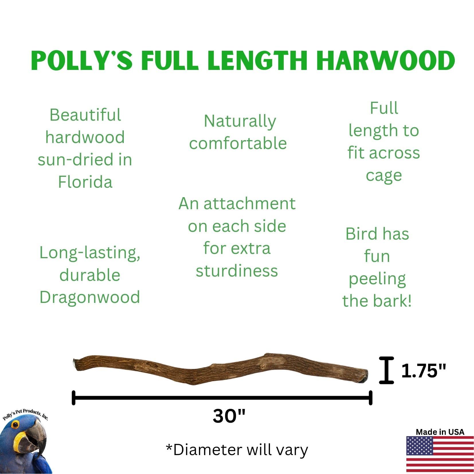 Polly da Piena Lunghezza Legno Uccello Perch, 76,2 cm