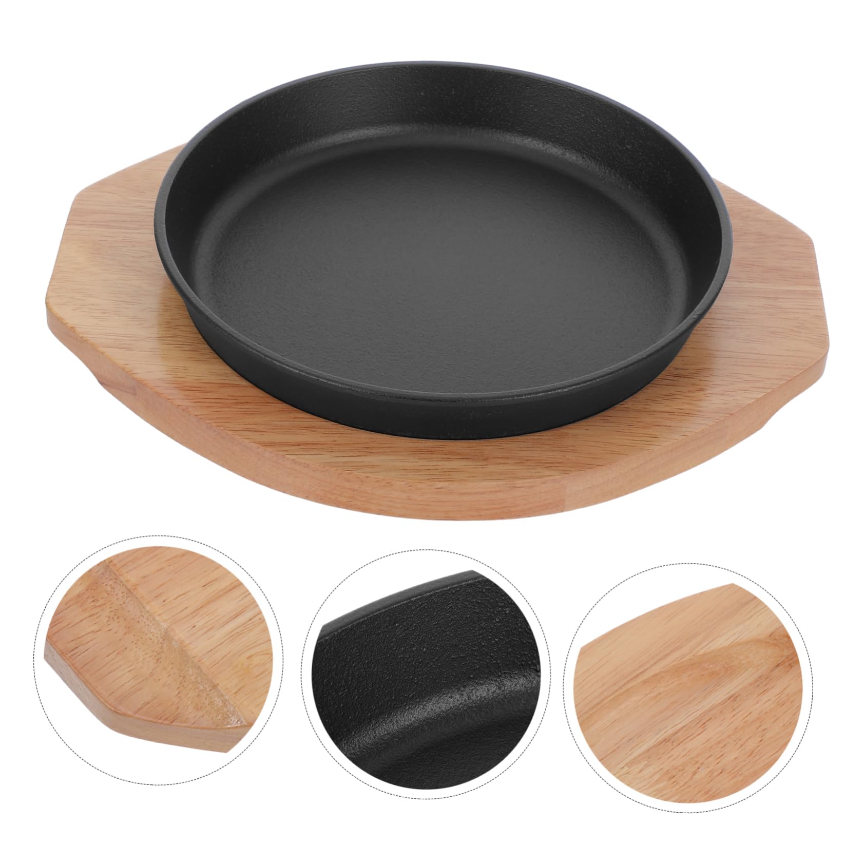 Homoyoyo Placa de Parrilla Teppanyaki Redonda de Hierro Fundido Plancha para Carne y Barbacoa Fácil de Limpiar para Fiestas Familiares