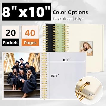 8x10 Photo Album 20 Pockets Linen Cover Kids Artwork Beige | DIY cover window, Acid free sleeves, School photos, Kids artwork, Certificates, Memory keepsake