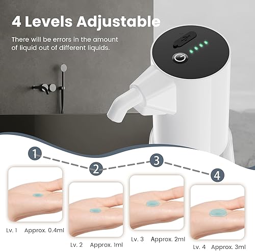 Miniatura 3 de Dispensador automático de jabón líquido sin contacto, dispensador eléctrico de manos y platos, ajustable en 4 niveles, bomba de jabón automática de