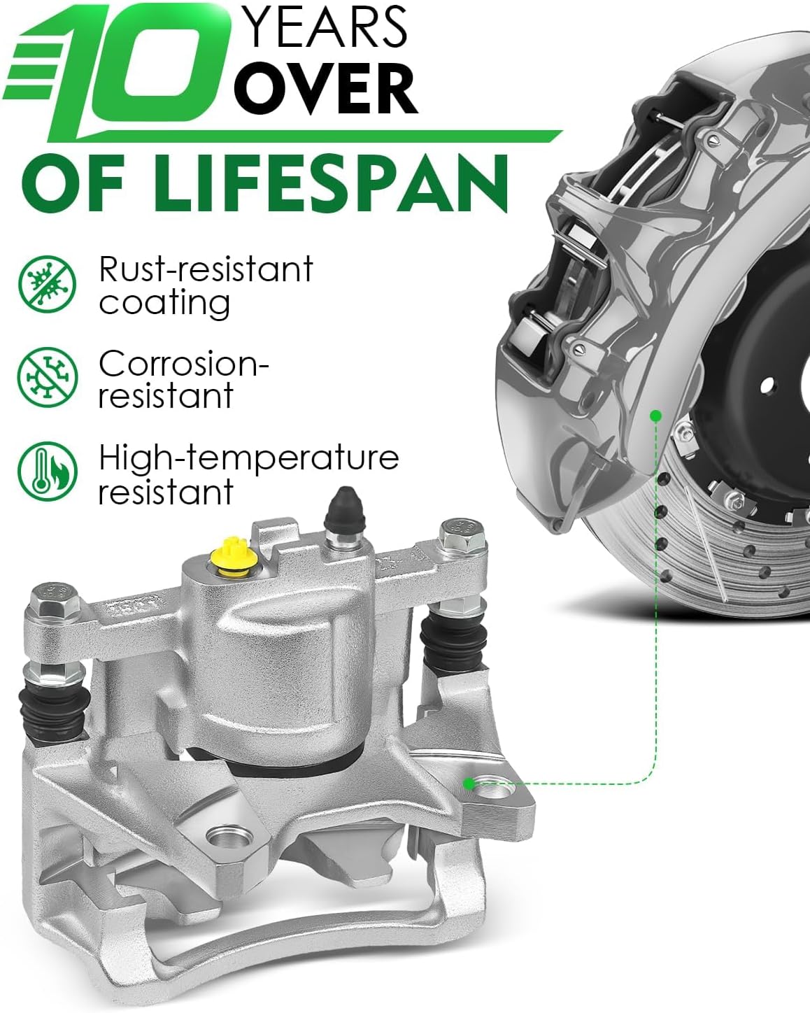 Rear Disc Brake Caliper Assembly for:-Jeep Wrangler 2012-2018 Left Side 3.6L 3.8L, Liberty 2008-2012 Left Side, for:-Dodge Nitro 2007-2011 Right Side, Rear Side with Bracket, OE# 18-B5047