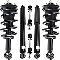 Vista 65 de Detroit Axle - Kit de suspensión de 6 piezas para Chevy GMC Silverado Sierra 1500 2007-2013 [sin suspensión electrónica] Puntales delanteros, barras