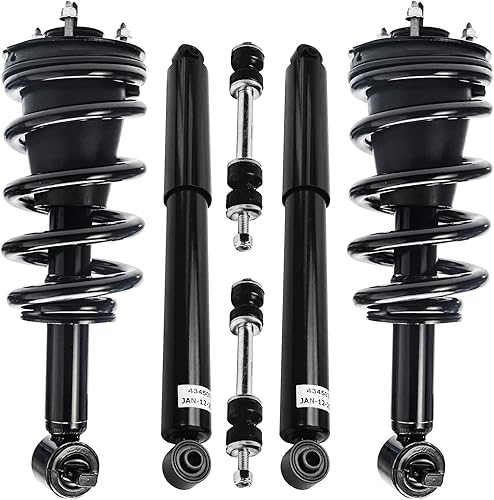 Miniatura 70 de Detroit Axle - Kit de amortiguadores de 6 puntales para Chevrolet Cruze Volt 2011-2012, puntales delanteros con resortes helicoidales barras