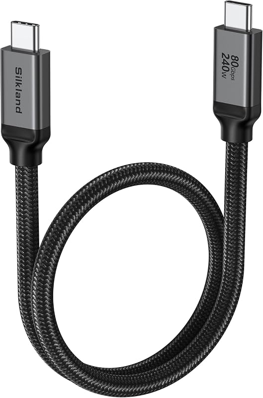 USB4 for Thunderbolt 5 Cable, 80Gbps Data Sync, 240W Charger 1.6FT | with 120Gbps Bandwidth for Dual 8K, Braided USB C Data Cable Compatible for Thunderbolt 4/5, SSD, MacBook, iPhone17/16
