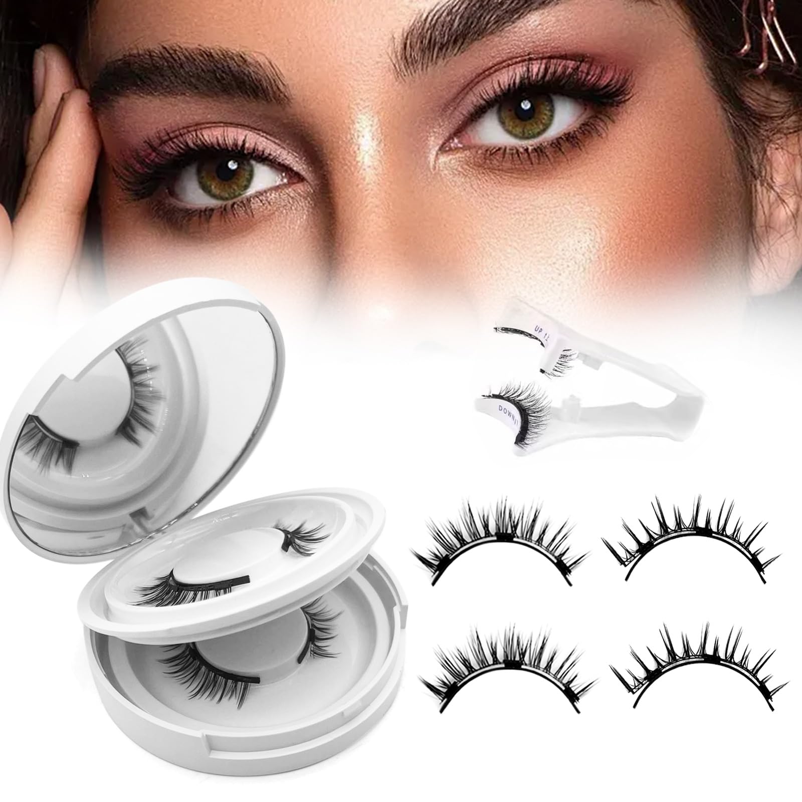 Photo 1 of Meylora Magnetic Lashes,2026 New Magnetic Eyelashes with Applicator Natural Look,No Glue Needed Reusable Eyelashes Kit for Women(02+04)