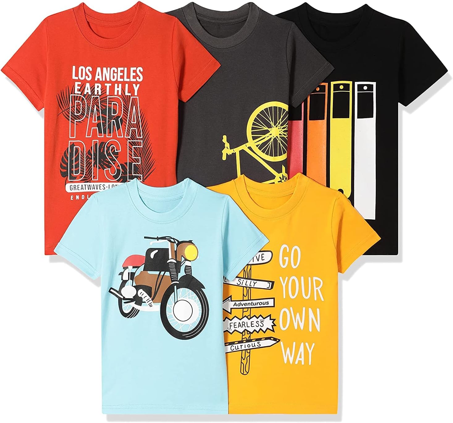 Boys Boys regular fit tshirt T-Shirt (pack of 5)