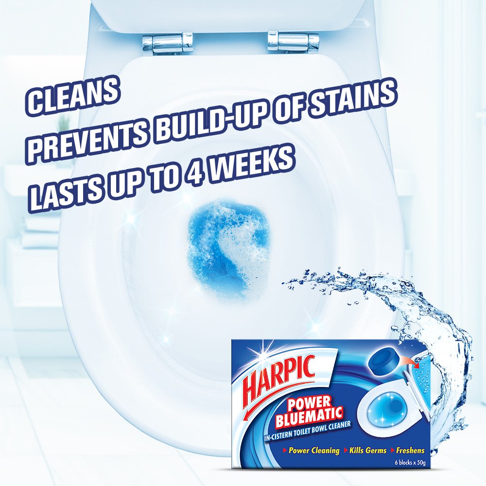 一番の Power Harpic Bluematic 50g x Blocks 6 Cleaner Bowl Toilet In