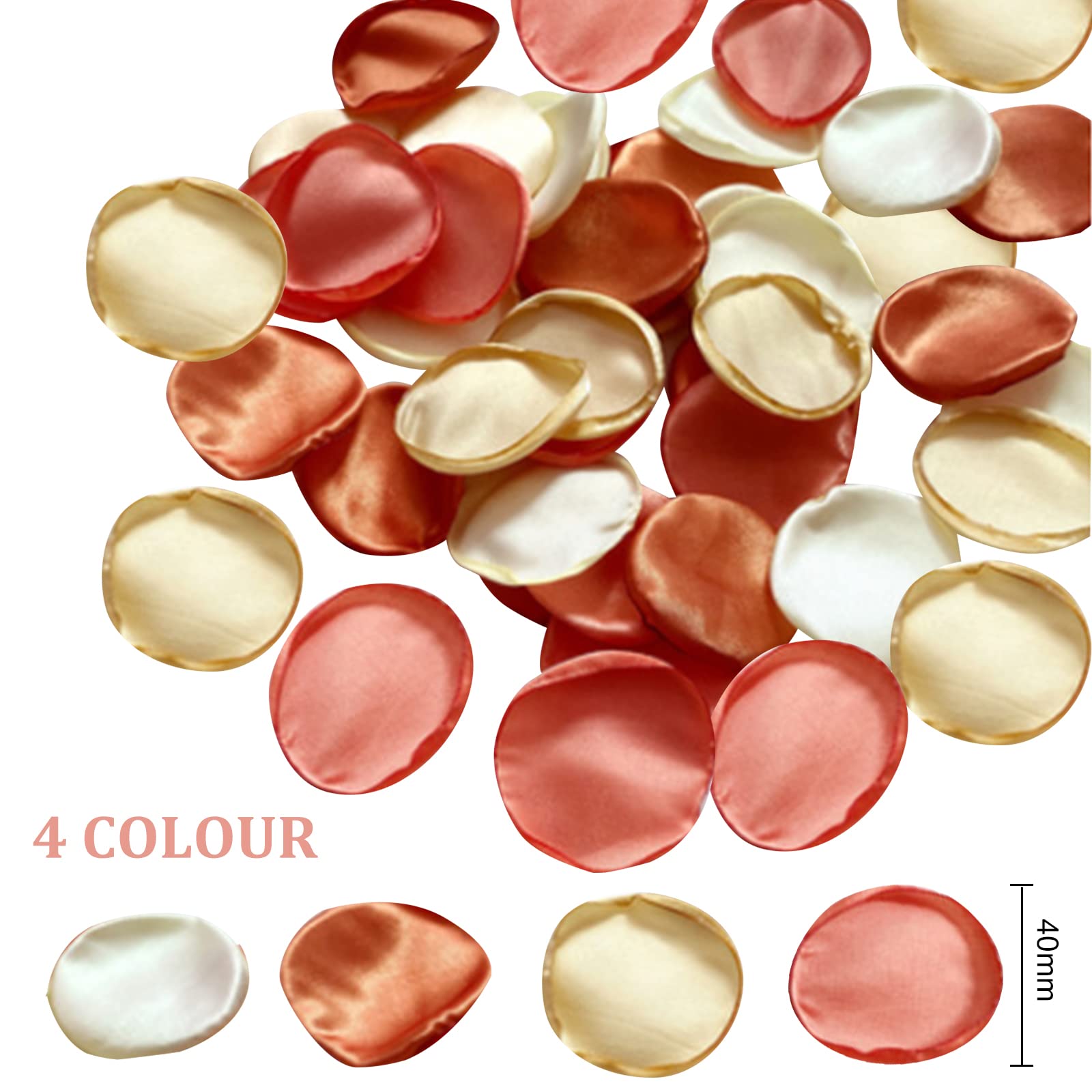 GORGECRAFT 200 Pz Raso Petali di Rosa Petali di Rosa Arancio Artificiali per Matrimonio Corridoio Centrotavola Tavolo Coriandoli Bomboniere e Ricordini Decorazione Della Casa