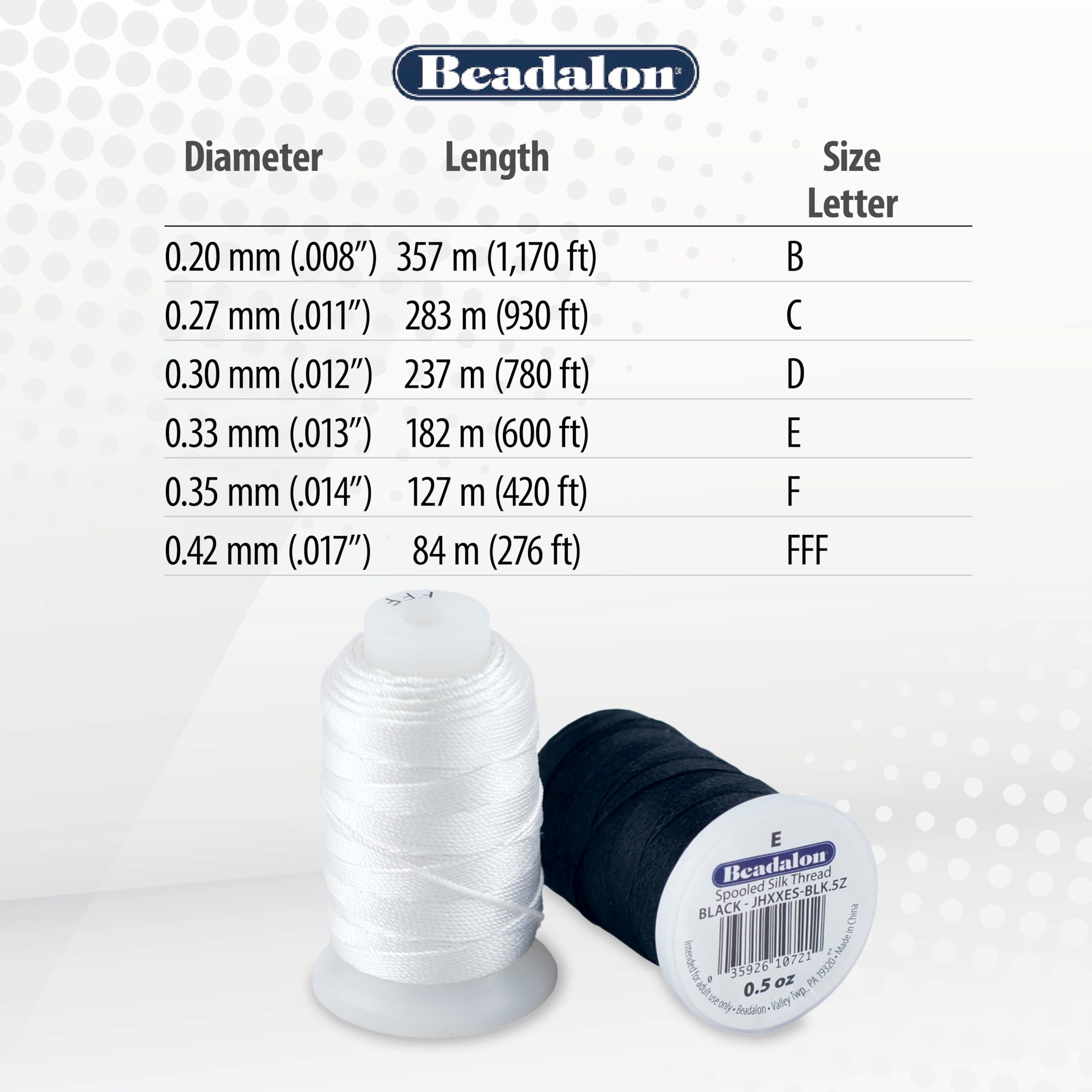Amazon.co.jp: Beadalon シルク糸、サイズB /.8インチ、ホワイト、14.2