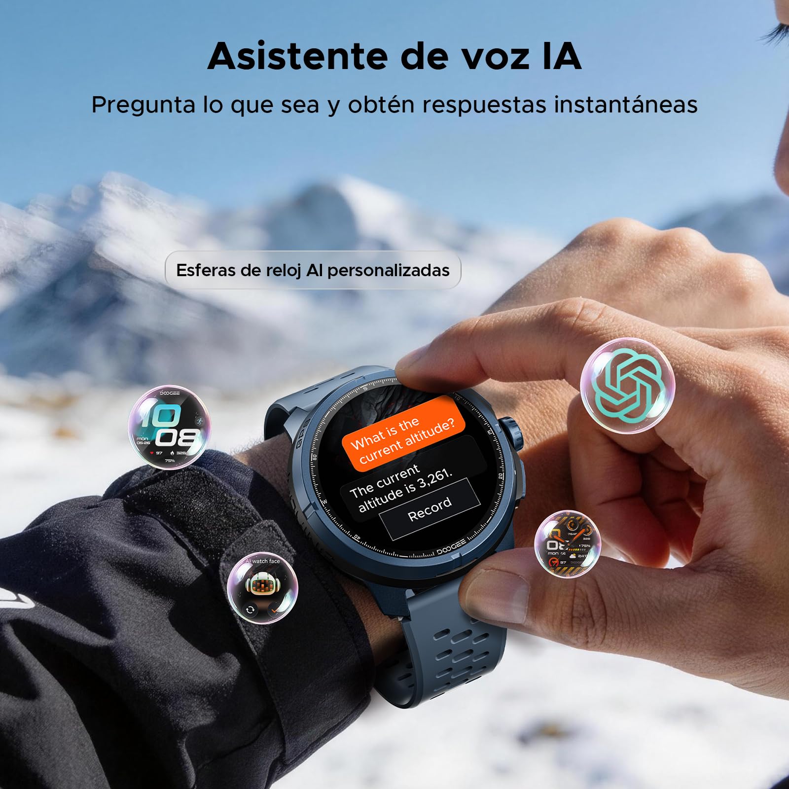 ANYMOVINGM1PRO Smartwatch Hombre y Mujer, GPS Doble Banda L1+L5, 30 Días Autonomía, 1.5" AMOLED 1000 Nits, GPX Offline y Trackback, VitalCore AI, 170+ Modos, 5ATM Reloj Deportivo Hombre