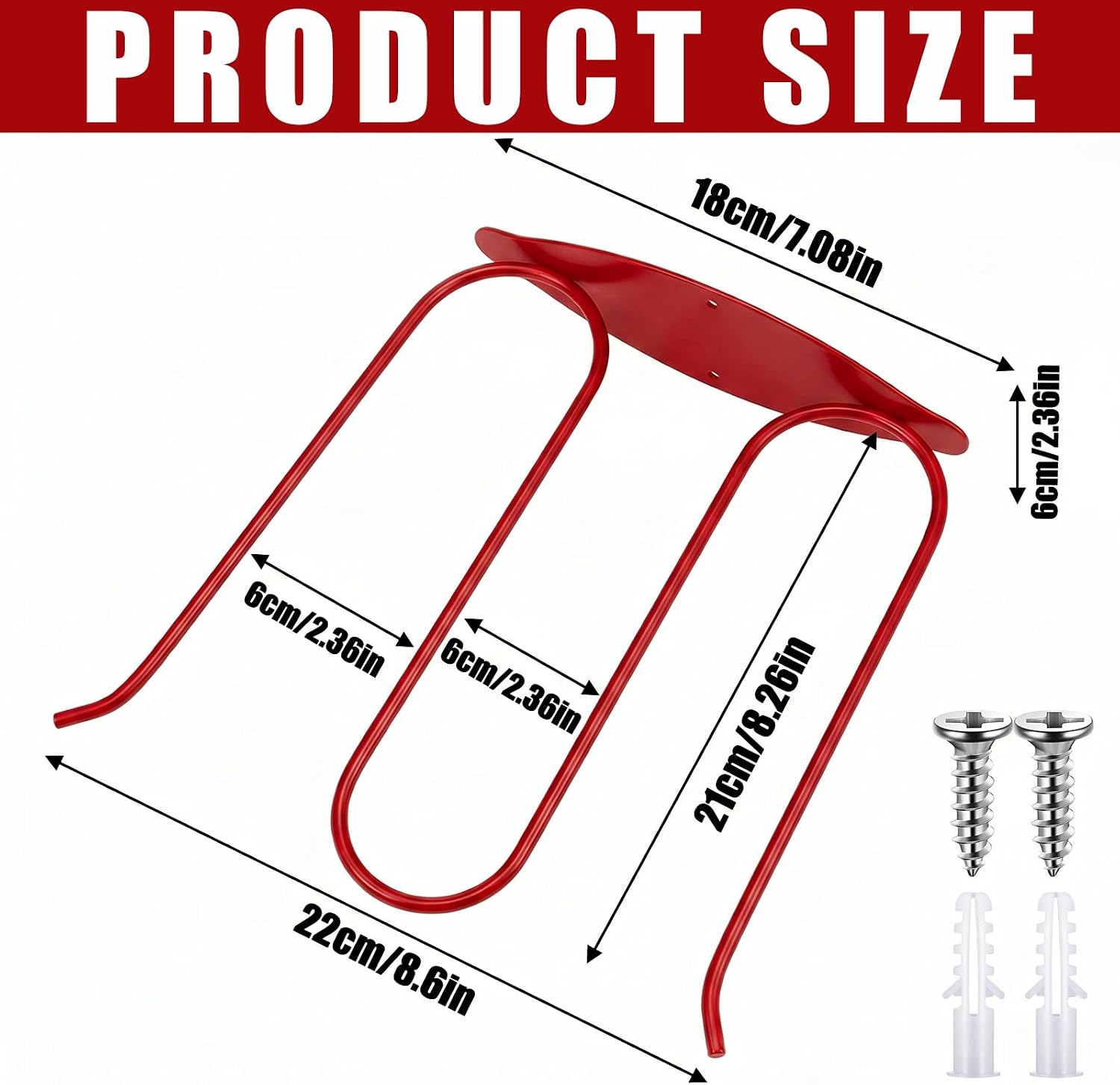 2 Pcs Metal Wader Boot Hanger Wall Mount,Red