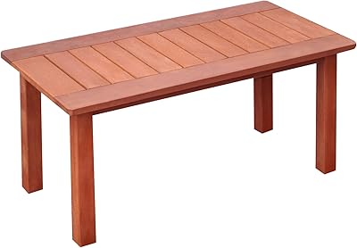 CorLiving PEX-868-T Miramar Outdoor Coffee Table, Cinnamon Brown