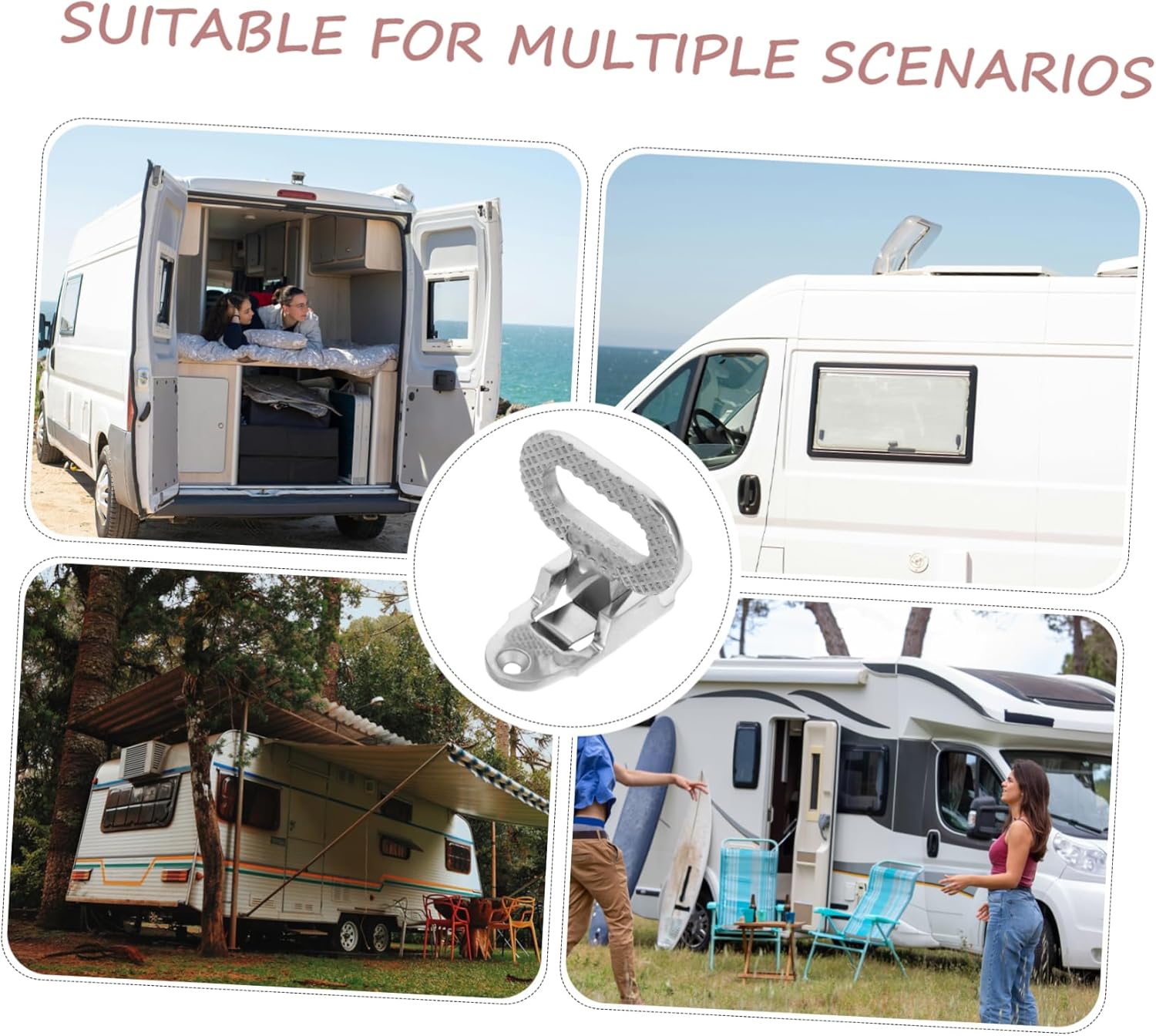 Alipis Heavy Duty Stainless Steel Folding Rv Step Adjustable Non- Pedal for Access to Trailers and for Outdoor Use