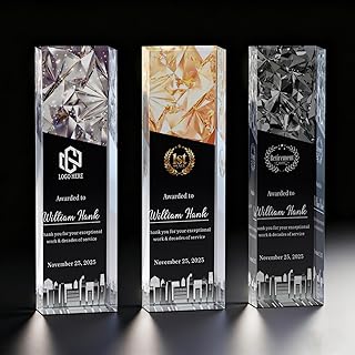 Personalized Trophy Award for Employee Recognition and Years of Service, Custom Corporate Trophy with Name Title Year, Office Achievement Appreciation Award for Staff Team Member Display