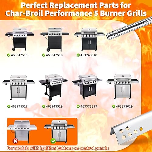 Miniatura 2 de Hisencn Piezas de repuesto para parrilla Charbroil Performance 5 Burner 463347519, 463347518, 463347017, 463673017, 463376018P2 propano líquido,