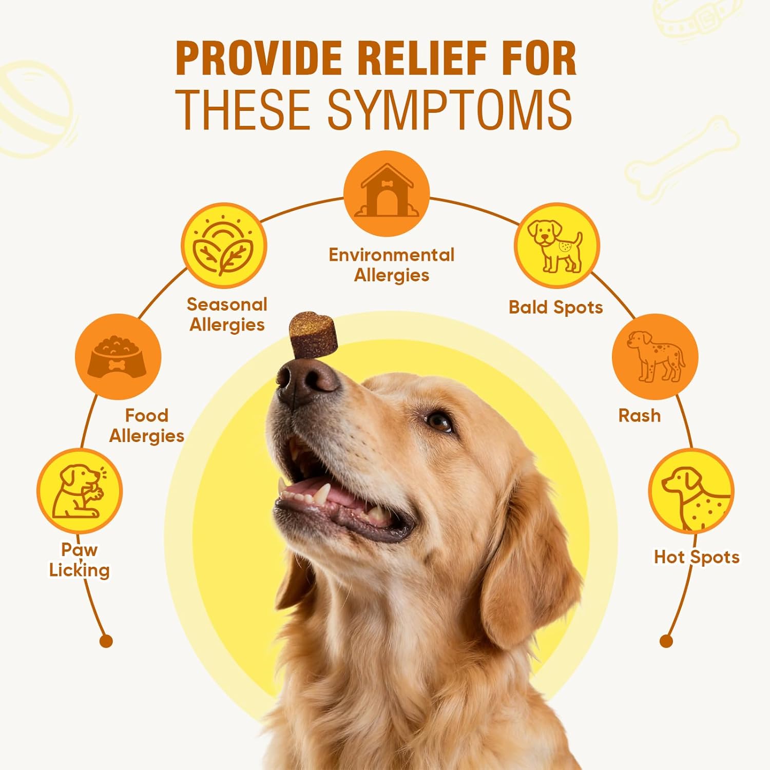 Dog Allergy Chews, Allergy Support for Dogs – Skin, Coat & Immune Balance Chews, 200 Count