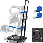 IBVIVIC Foding Hand Truck,Portable Luggage Cart,Dolly Cart with Wheels and Blue Straps,Transportation Luggage Carts for Offices, Airports, Travel, and Moving (Black)