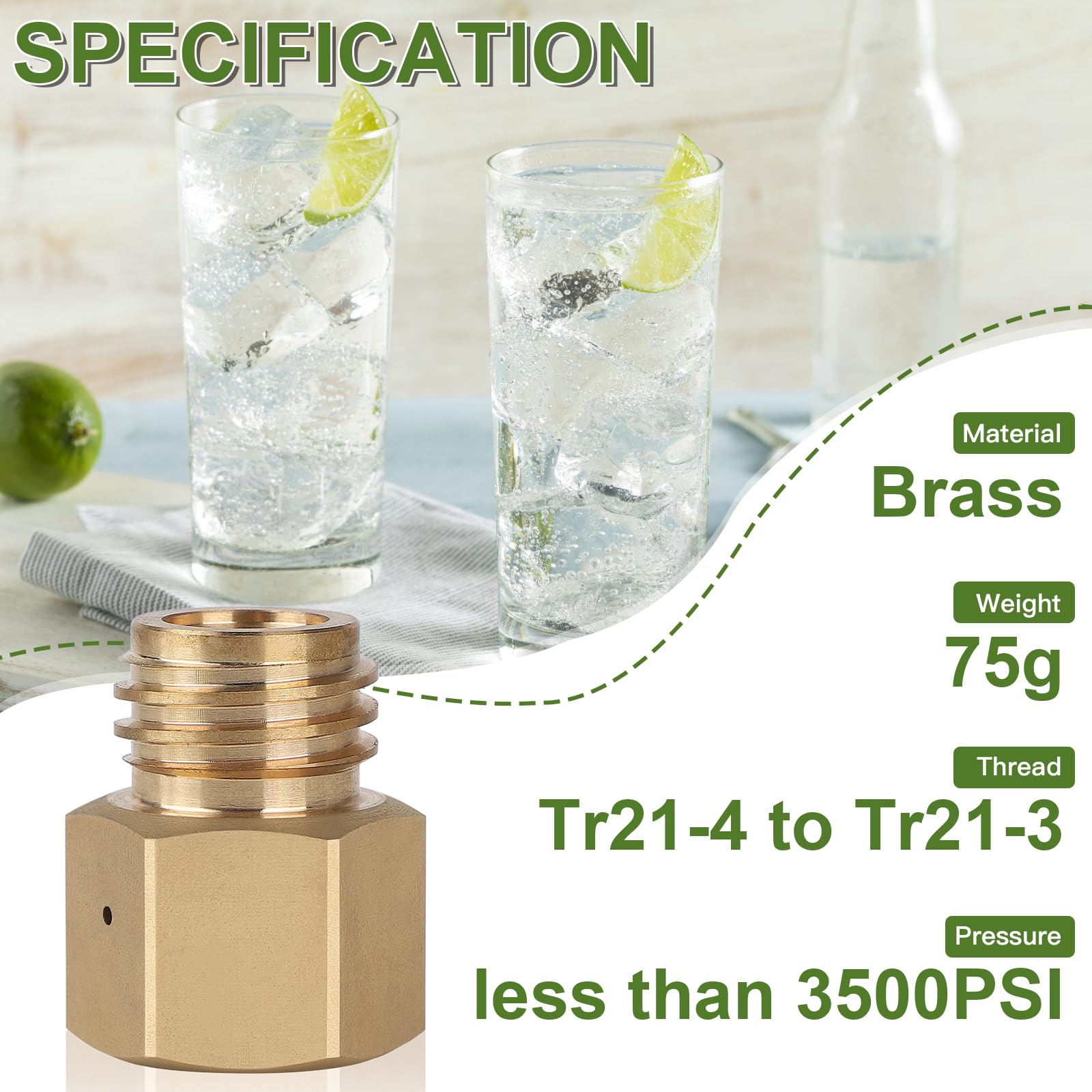 Adaptateur De Convertisseur De Gaz Soda CO2 Pour Sodastream Tr21-4 Femelle à Tr21-3 Filetage Mâle Quooker Cube Sortie De Réservoir Noir