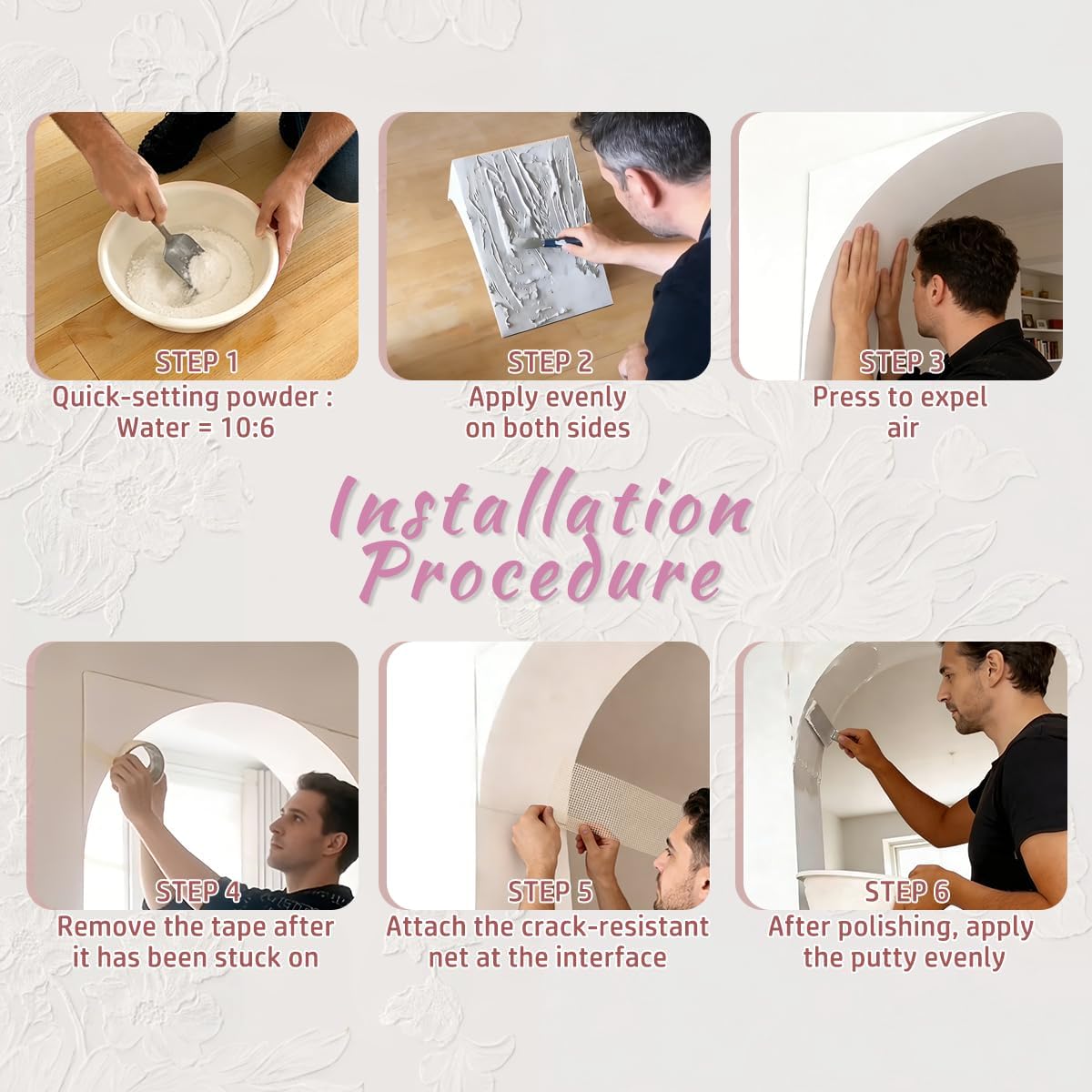 Pansente 2 Pcs Doorway Arch Kit 9x9x5 in 3D Foam DIY Door Arch Kit Perfect for Creating Interior Decor, Effortlessly Adding Rounded Corners to Any Opening.