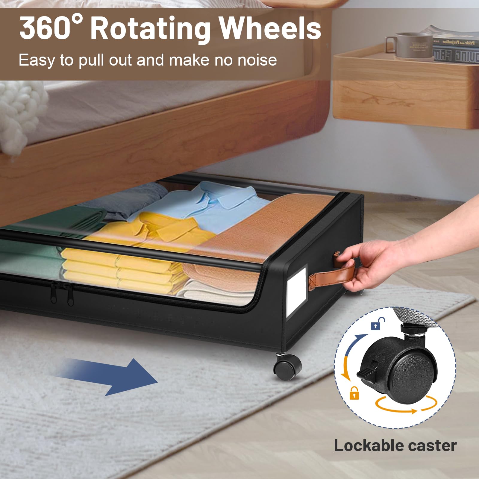 Armazenamento Embaixo Da Cama, Pacote Com 2 Rodas De Contêin