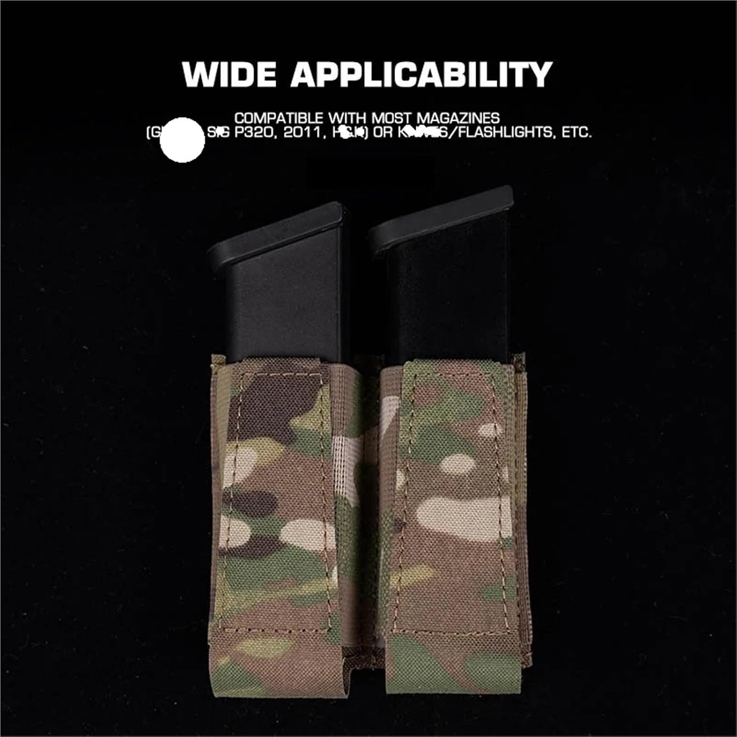 Open Type Double Pistol Magazine Pouches Elastic Rifle Mag Holster Tactical 9mm Magazines Holder