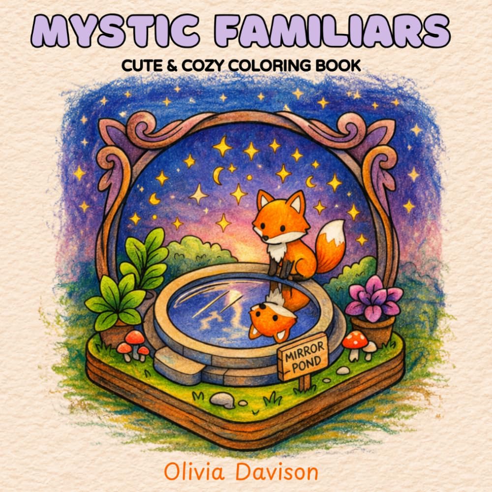 Mystic Familiars Cute & Cozy Coloring Book: Whimsical Creatures for Calm and Creative Escape