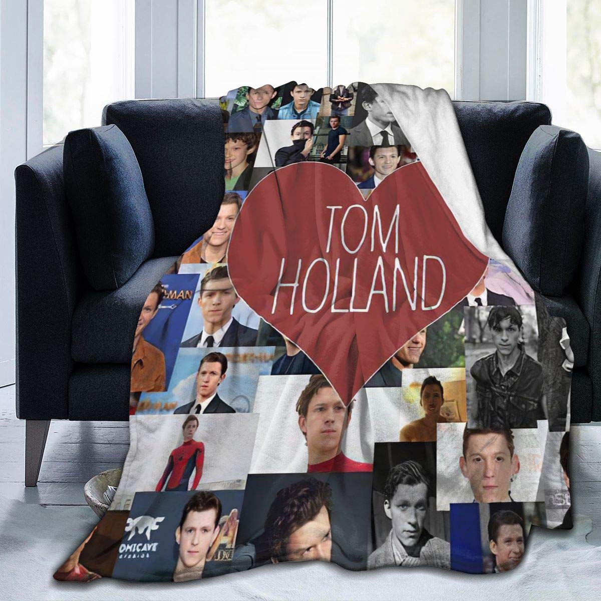 TopliTrend I Love Tom Holland Blanket 80"x60" 3D Printed Super Soft Fleece Wool Ultra Luxurious Warm and Cozy for All Seasons The Perfect Caring Gift for Best Friends, Couples & Family