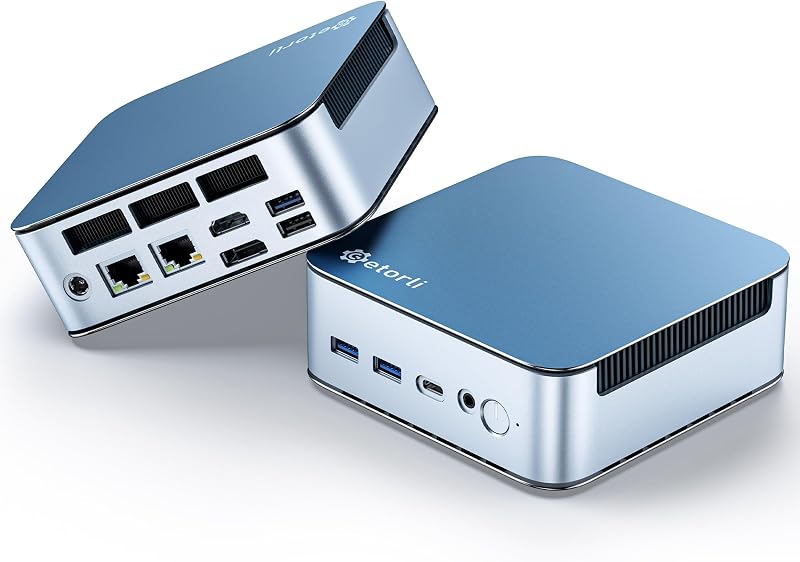 Getorli Mini PC, Ryzen 5 7430U(Beats 7330U/5300U),16GB DDR4 Upgradable RAM 512G SSD, Dual 2.5G LAN Mini Computers Support Triple 4K Display, WiFi6 Mini Desktop Computer for Home Office Daily Use
