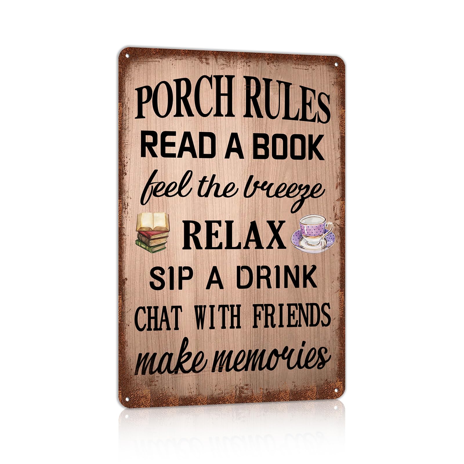 SMAZDFXX Vintage Porch Tin Signs Home Metel Signs Retro Wall Decor Wall Signs for Outdoor Room Door Yard Accessories Poster 5.5"x8"
