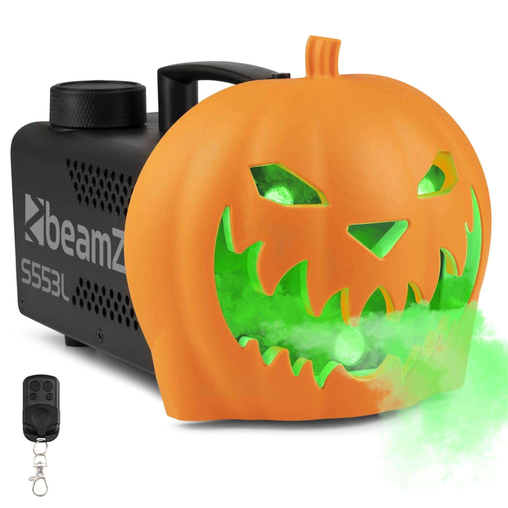 Beamz Orange S553l Halloween Smoke Machine With Pumpkin Fogger & Light Show, No Carve Plastic Decoration, Flashing Led, Perfect Fog Machine For Spooky Party Events