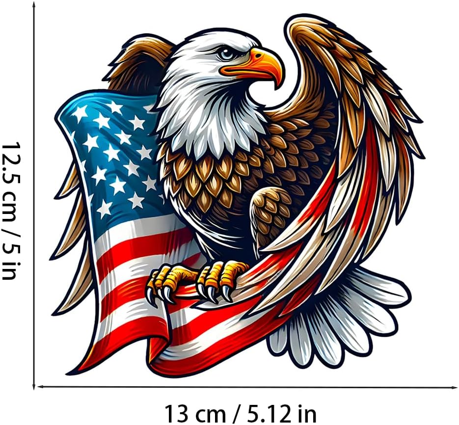 2 PCS American Eagle Flag Vinyl Decals - Waterproof Removable Stickers for Car, Truck, Motorcycle, Laptop, Bumper- Patriotic Flag Sticker (Z038) - Image 7