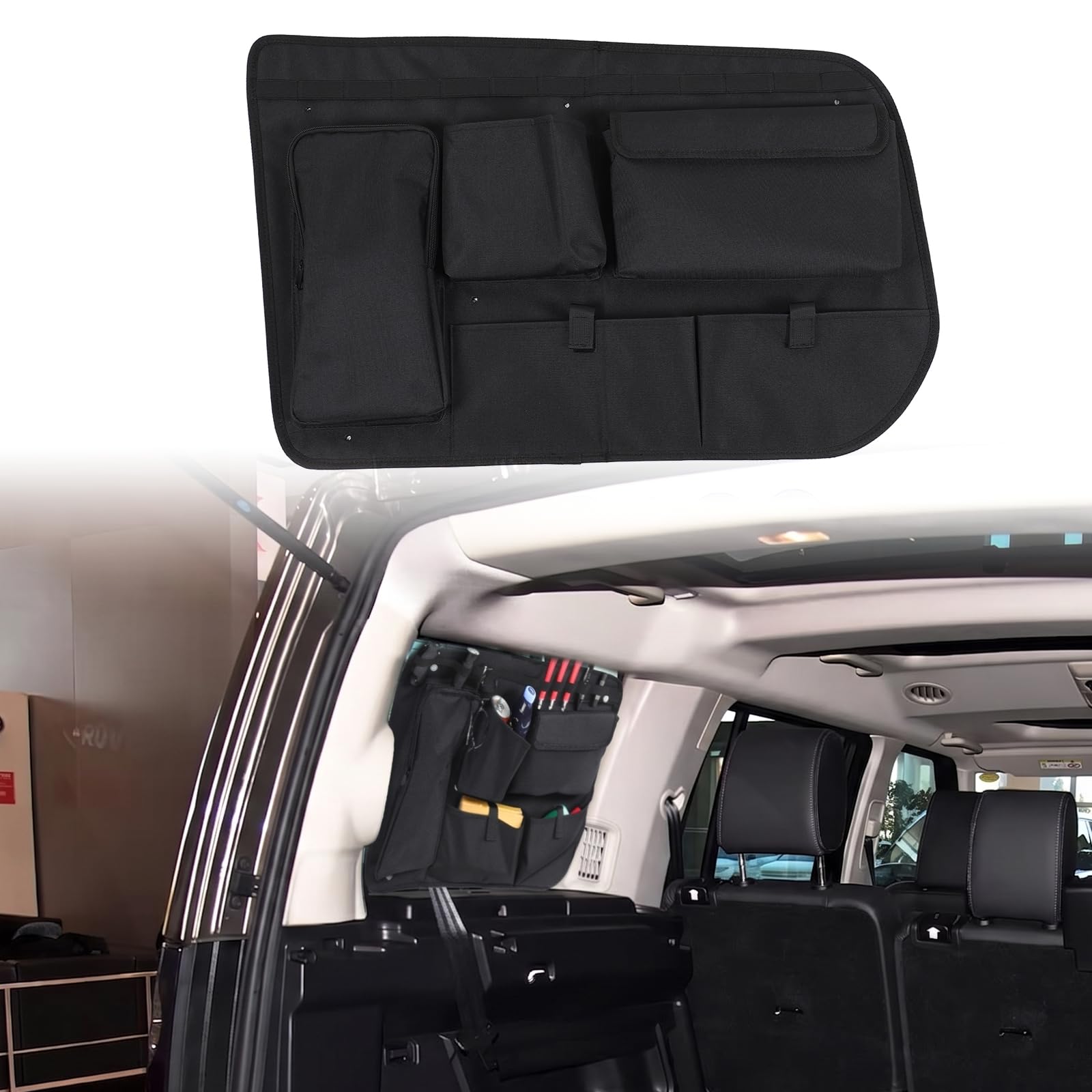 METYOUCAR Organizador de maletero de coche para L&a&nd R&o&ver Discovery 4 LR4 2010-2016, bolsa de almacenamiento para maletero, bolsa de herramientas con impermeable, multifuncional, gran capacidad