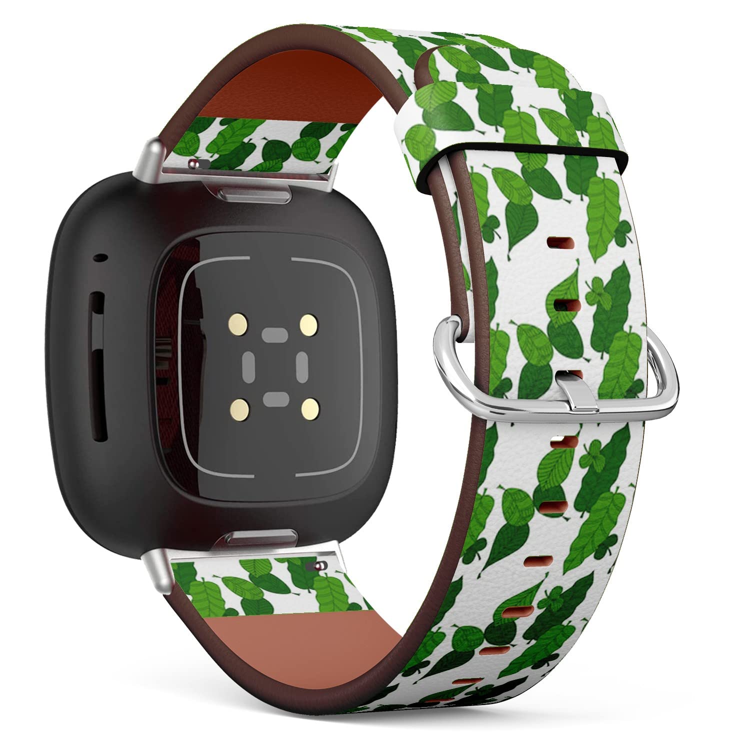 CJBROES Replacement Leather Watch Band, Compatible with Fitbit Versa 3 and Fitbit Sense of Wristband Bracelet Accessory - Doodle