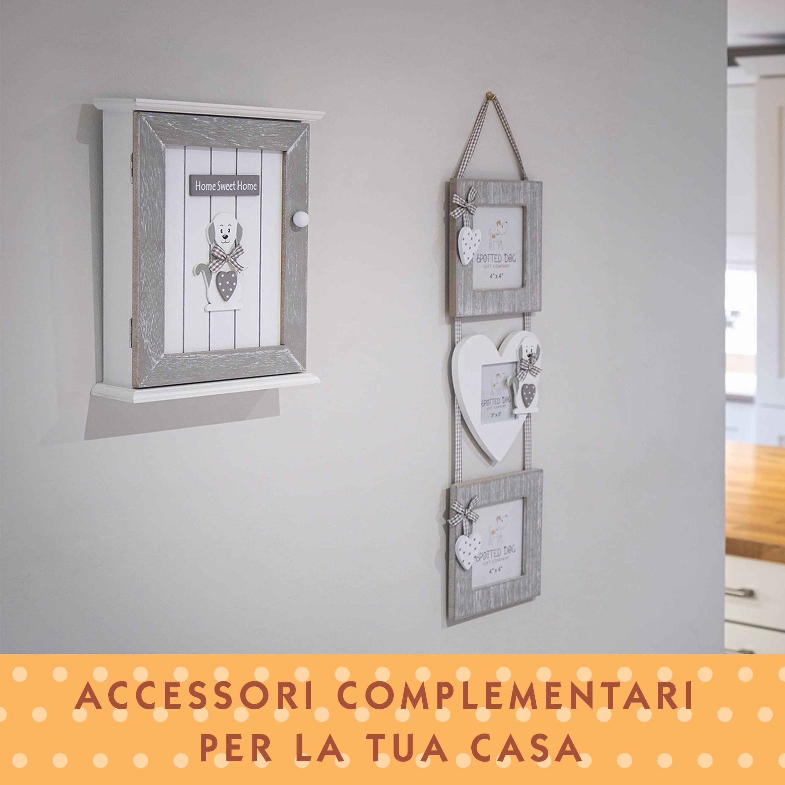 Clyfanesy Cassetta Portachiàvi Da Parète in Legno, Cassetta Portachiavi da Muro con 6 Ganci, Decorazione Vintage, Può Contenere Chiavi e Piccoli Oggetti Adatto per Ingressi Uffici 26 × 20 × 6 cm