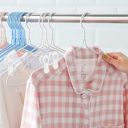 Miniatura 9 de Corodo Clips de plástico, paquete de 60 clips de gancho multiusos blancos para perchas, clips de dedo para perchas de bebé, perchas de pantalones