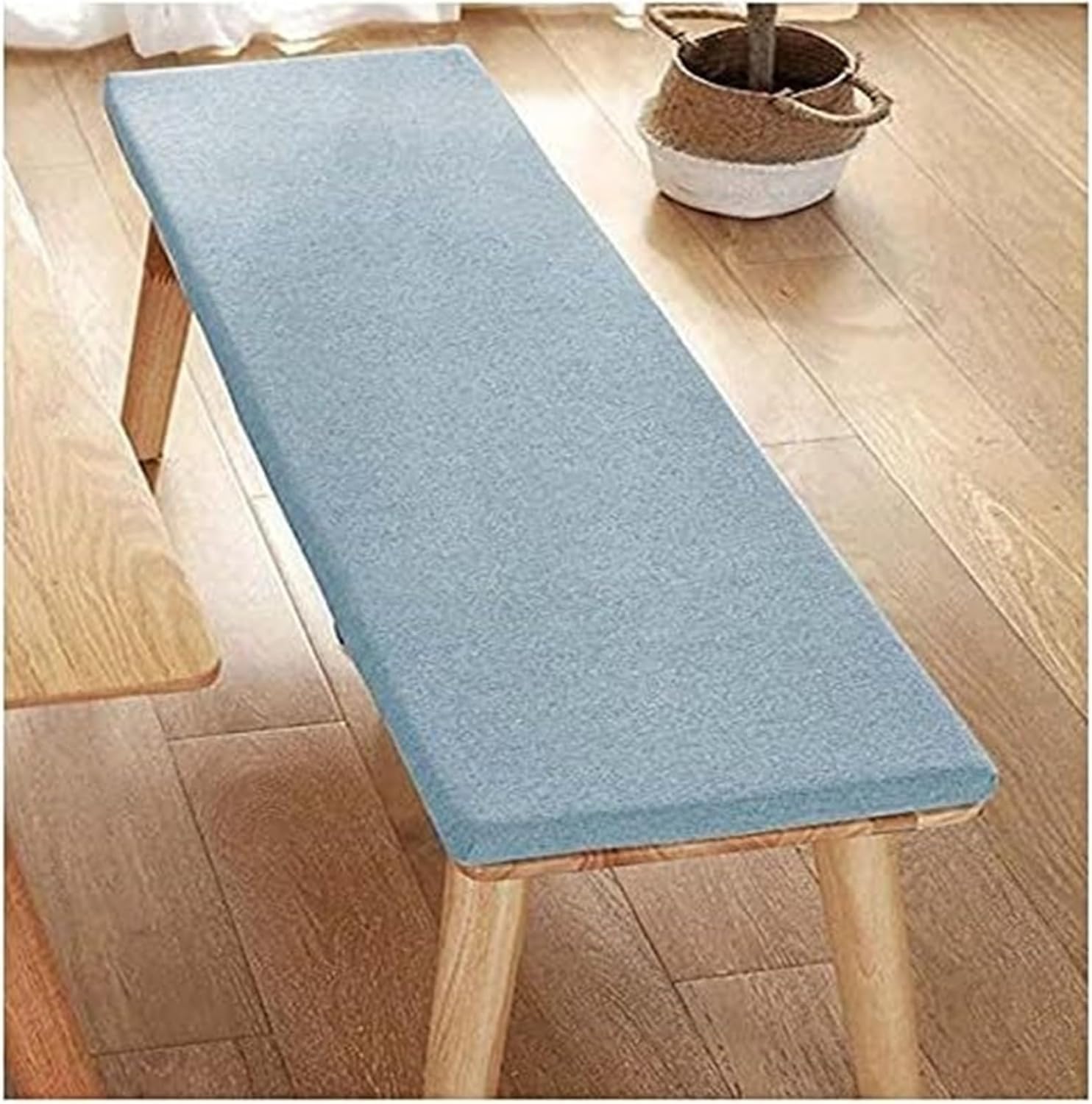 Housse de coussin amovible lin lavable bleu clair intérieur extérieur 170x55