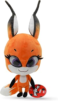 Miraculous Ladybug - Kwami Mon Ami Trixx, 9-inch Fox Plush Toys for Kids, Super Soft Stuffed Toy with Resin Eyes, High Glitter and Gloss, and Detailed Stitching Finishes Wyncor