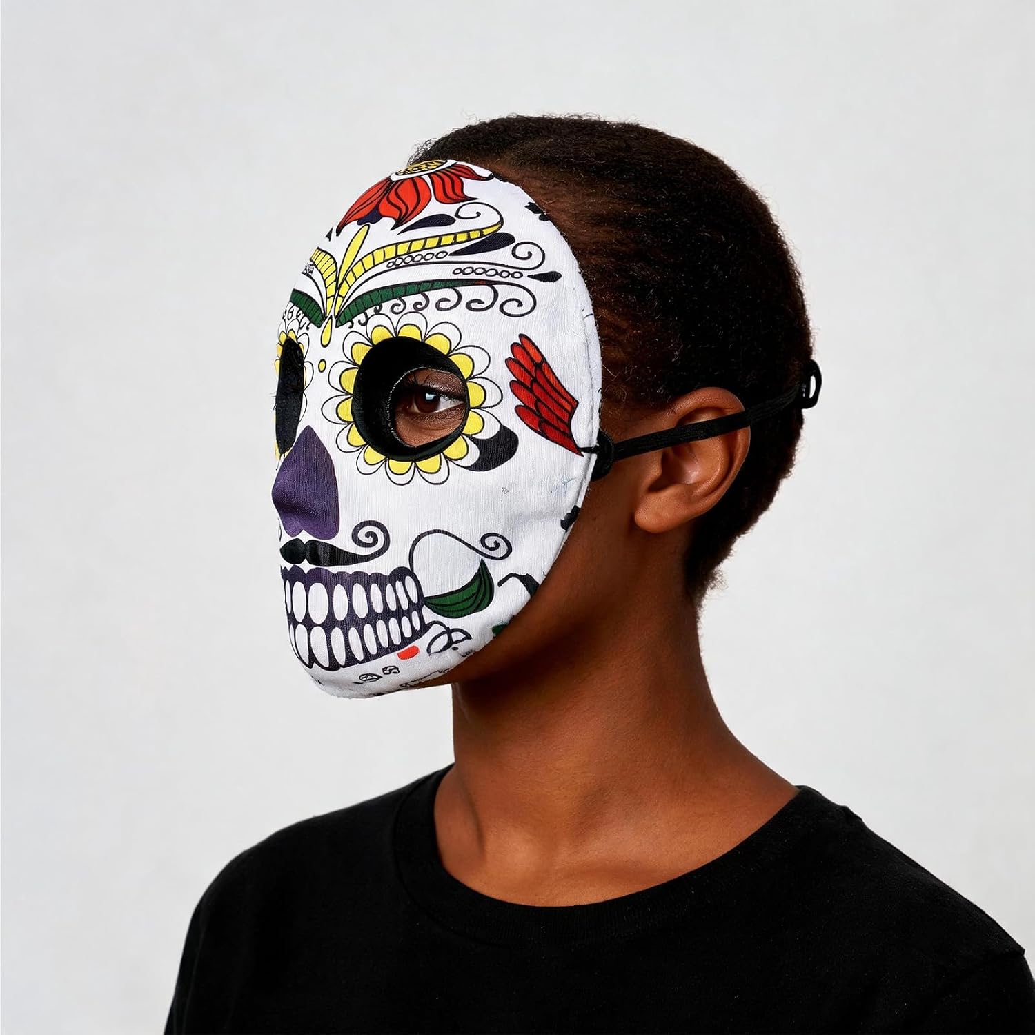 Day of the Dead Sugar Skull Mask Mexican Dia de los Muertos Floral Mask