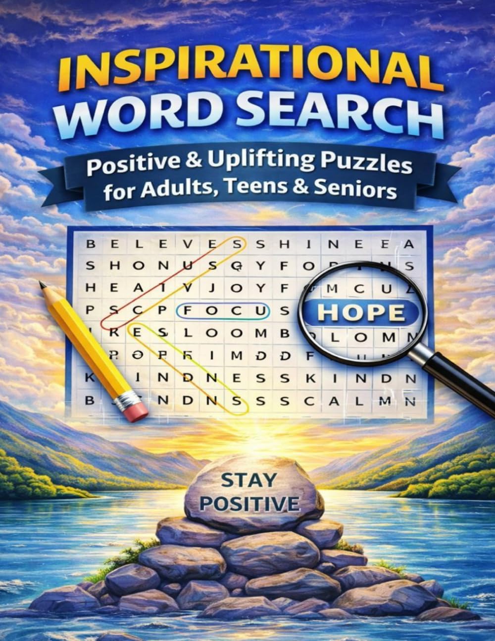 INSPIRATIONAL WORD SEARCH: Positive & Uplifting Puzzles for Adults, Teens & Seniors Total 128 Size 8.5 x 11 inches
