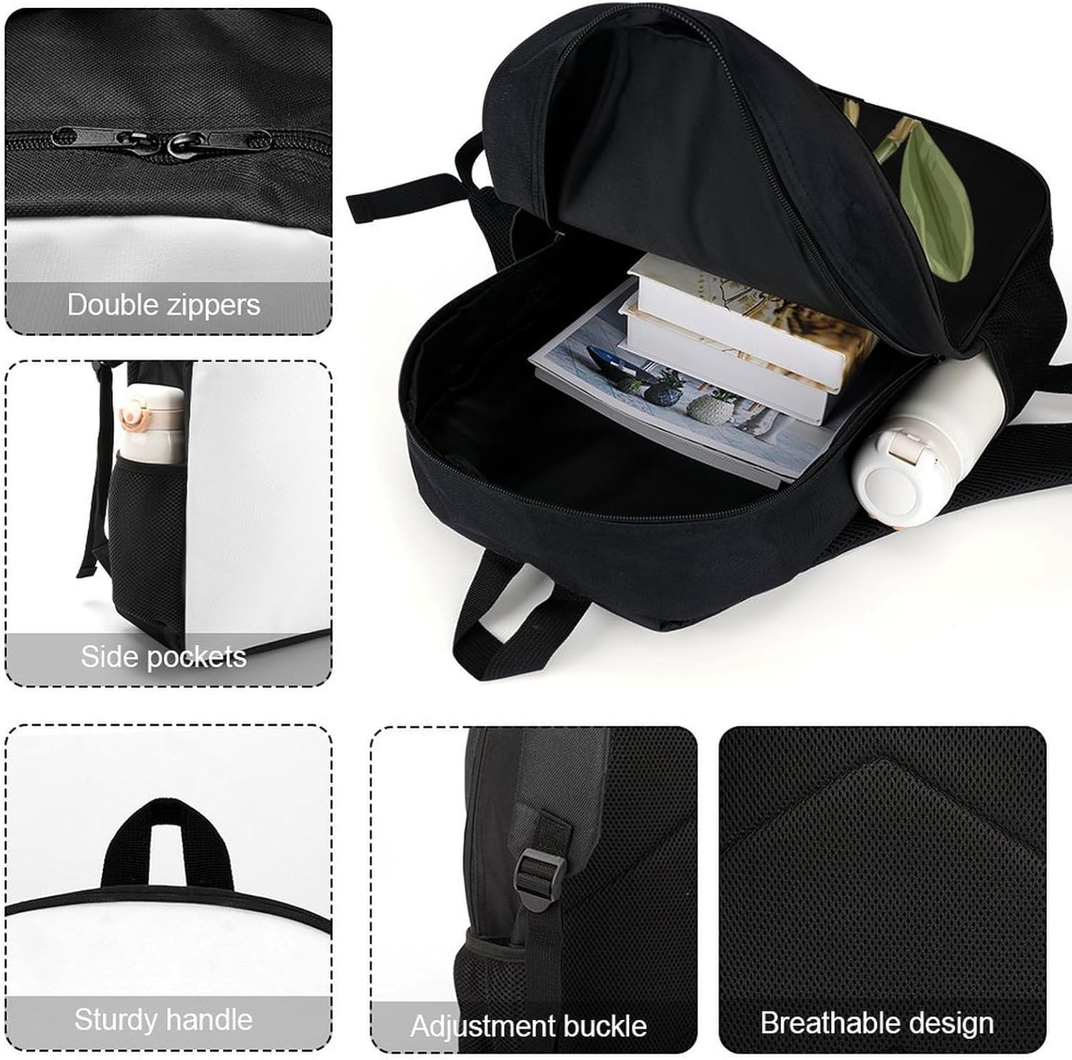 Cattleya Orchid Flower Unisex Backpack 17" Casual Daypacks Simple Shoulders Bag for Camping Hiking Travel Gear