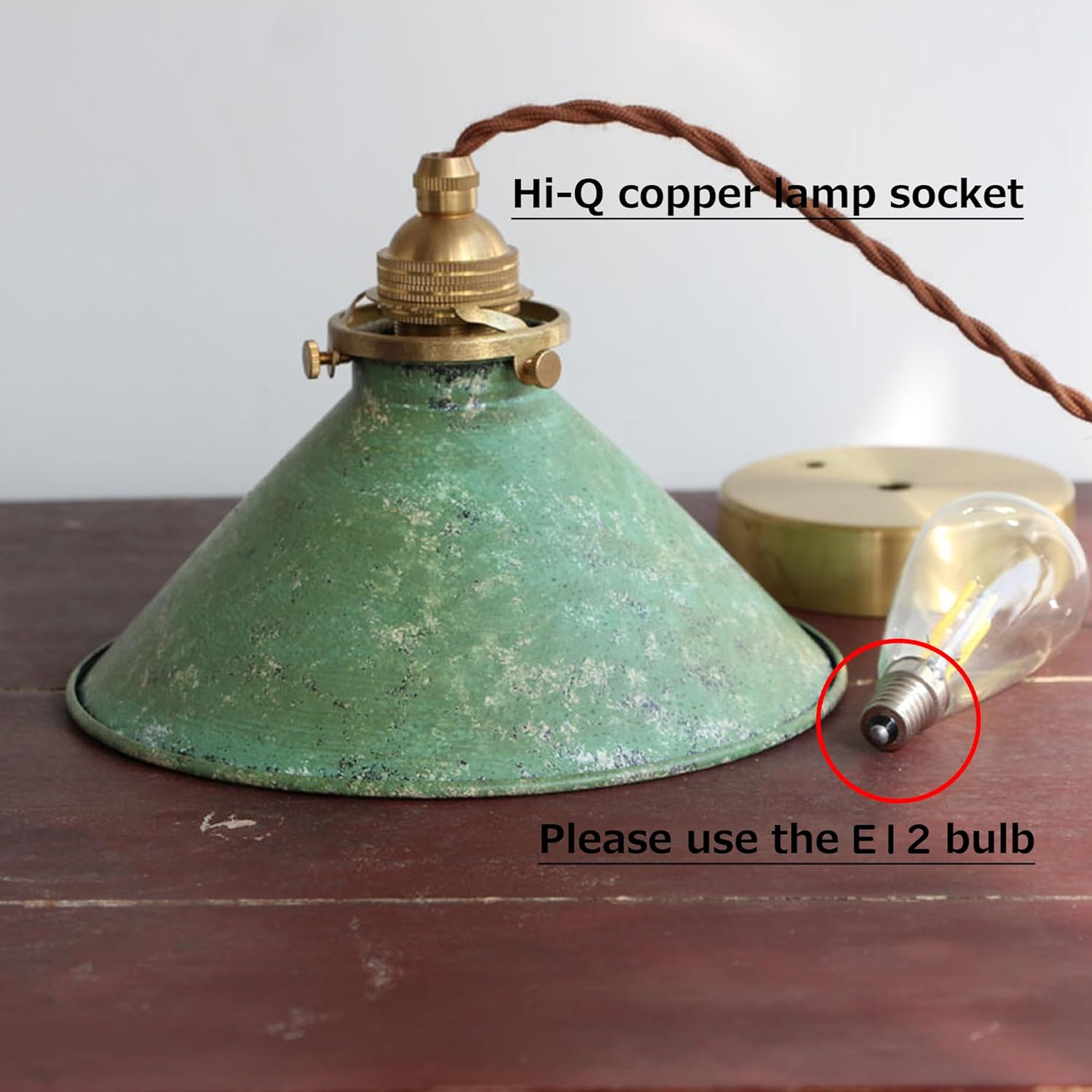 3-Lights Dimmable H-Type Track Lighting Pendants Antique Finished Lamp Shade, 3.2 ft Cord Brass Finished E12 Socket Green Rustic Cottage Style for Kitchen Living Room Customizable