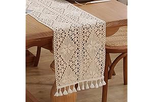 meioro Crochet Lace Table Runner, 64" Long Lace Runner for Farmhouse Wedding Table Decorations