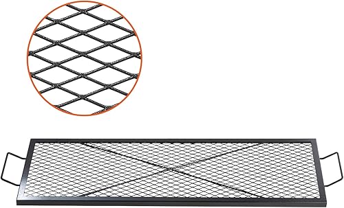 Miniatura 8 de VEVOR X-Marks - Rejilla para parrilla de hoguera, rejilla de cocción rectangular, parrilla de acero resistente para fogata BBQ con mango y alambre