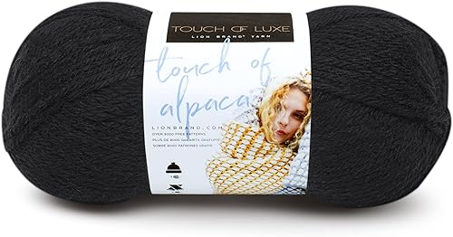 Vista 19 de Lion Brand Yarn Touch of Alpaca - Paquete de 3 hilos color carbón Gris antracita